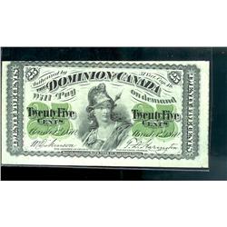 DC-1c  1870  25 cents shinplaster  EF, 