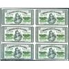 Image 1 : UNCUT SHEET of 6 notes, DC-1c  25 cents