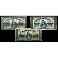 Complete set of the 1870 25 cents serie