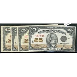 Lot of 4 shinplasters dated 1923.  DC-2