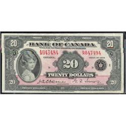 BC-9a  1935  $20  English text  Large s