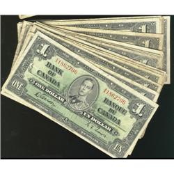 Lot of twenty four 1937 $1 notes with  