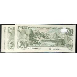 Lot of three sequential 1979  $20 notes