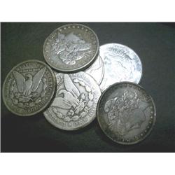 USA Lot of 6 Morgan silver dollars; 187