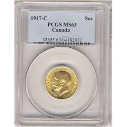 1917c Gold Sovereign.  A nice mintstate