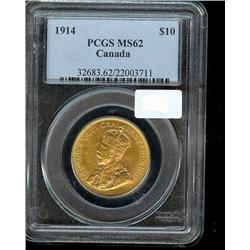 1914  $10  Gold PCGS MS62  well struck 