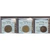 Image 1 : Lot of three CCCS graded coins/tokens. 