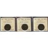 Image 1 : 1859 1¢.  Lot of 3 coins all ICCS grade