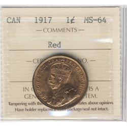 1917 1¢.  Gem in ICCS MS64RD PQ.  Great