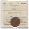 Image 1 : 1921 1¢.  A gem certified as ICCS MS64R