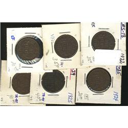 1922 (2), 1924 (2), 1925 (2).  Grades v