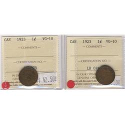 1922 & 1923 1¢.  Lot of two coins both 
