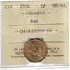 Image 1 : 1936 1¢.  A gem example in Full red ICC
