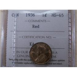1936 ICCS MS65Red, 90% red, a nice and 