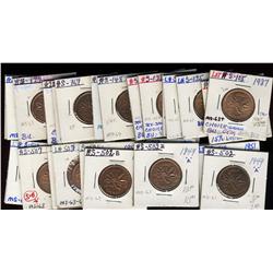 Lot of 33 George VI small cents dated b