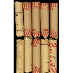 1963 & 1964 1¢.  Lot of 10 rolls (5 ea.