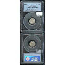 1858 Small date  PCGS MS-63, Fully stru