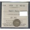 Image 1 : 1858 Small date  ICCS MS64, Fully struc