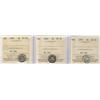 Image 1 : 1899 5¢.  Lot of three coins all ICCS c