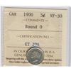 Image 1 : 1900 5¢ Round 0.  A nice piece in ICCS 
