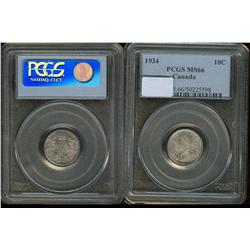1934  PCGS MS66PQ.  Flashy toning over 