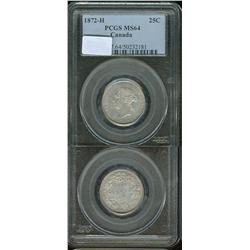 1872H  PCGS MS64PQ  Light golden tone o