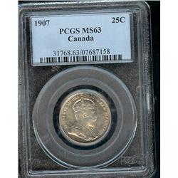 1907  PCGS MS-63PQ  Light to medium hea