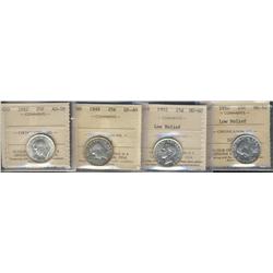 1942, 1949, 1952 LR x 2 25¢.  Lot of fo