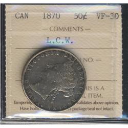 1870 LCW 50¢.  A nice appealing Victori