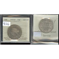 1871H  ICCS AU58PQ.  Lovely toning over