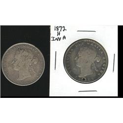 1872H G-6, 1872 Inv/A over V  VG-8 hole