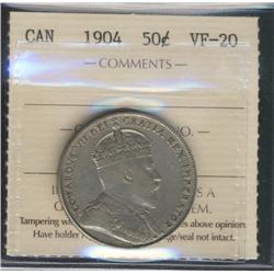 1904 50¢.  A key date problem free Edwa