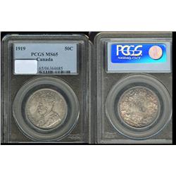 1919 50¢ PCGS MS65  Amazingly toned wit