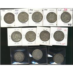 1931 VG-8 (2), VG-10 (10), lot of 12 pi