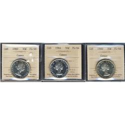 1960 x 2 and 1964.  Lot of three Proof 