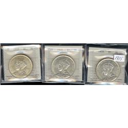 1935 ICCS MS63, lot of three pieces, so