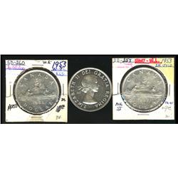 Interesting lot of 1953 silver dollar v