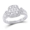 5/8 CTW Baguette Diamond Bridal Wedding Ring 14kt White Gold - REF-78F5W