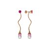 Genuine 6.8 ctw Pink Topaz Earrings 14KT Rose Gold - REF-39X3M