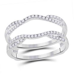 1/3 CTW Womens Round Diamond Solitaire Enhancer Wedding Band Ring 14kt White Gold - REF-58R2X