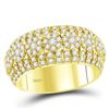 2 & 1/4 CTW Mens Round Diamond Luxury Lined Cluster Band Ring 14kt Yellow Gold - REF-245H4R