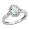 0.86 CTW Aquamarine & Diamond Ring 10K White Gold - REF-33W5F