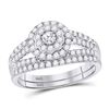 1 CTW Round Diamond Bridal Wedding Ring 14kt White Gold - REF-78T5V