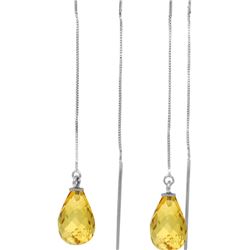 Genuine 4.5 ctw Citrine Earrings 14KT White Gold - REF-20H4X