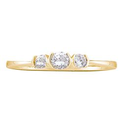 1/4 CTW Round Diamond 3-stone Bridal Wedding Engagement Ring 14kt Yellow Gold - REF-24V5Y