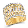 Image 1 : 1 & 3/8 CTW Womens Round Diamond Right Hand Cocktail Ring 14kt Yellow Gold - REF-136Y4N
