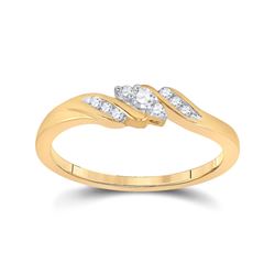 1/10 CTW Womens Round Diamond 3-stone Promise Ring 10kt Yellow Gold - REF-22X5T