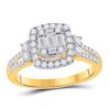 Image 1 : 3/4 CTW Womens Baguette Diamond Square Cluster Ring 14kt Yellow Gold - REF-88W5H