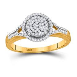 1/5 CTW Womens Round Diamond Circle Cluster Ring 10kt Yellow Gold - REF-24F5W