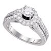 1 & 1/4 CTW Round Diamond Solitaire Bridal Wedding Engagement Ring 14kt White Gold - REF-206X5T
